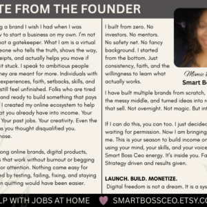 About Mimie, Smart Boss CEO, Founder Help with Jobs at Home